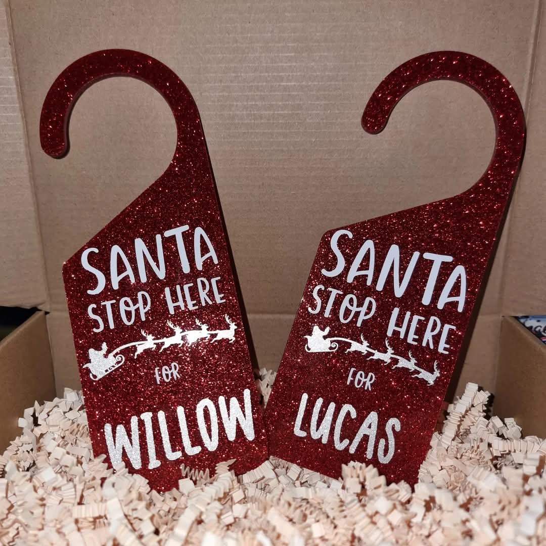Personalised Santa Stop Here Door sign