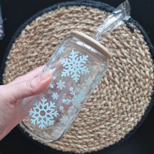 Light Blue Snowflake 16oz Libby Cup
