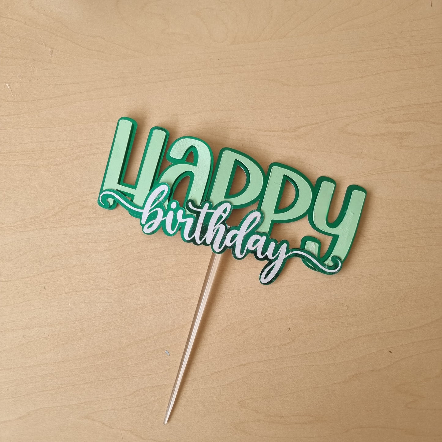 Two Tone 'Happy Birthday' Cake Topper